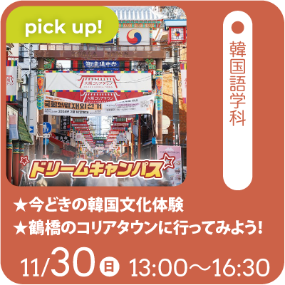 ★今どきの韓国文化体験★鶴橋のコリアタウンに行ってみよう！